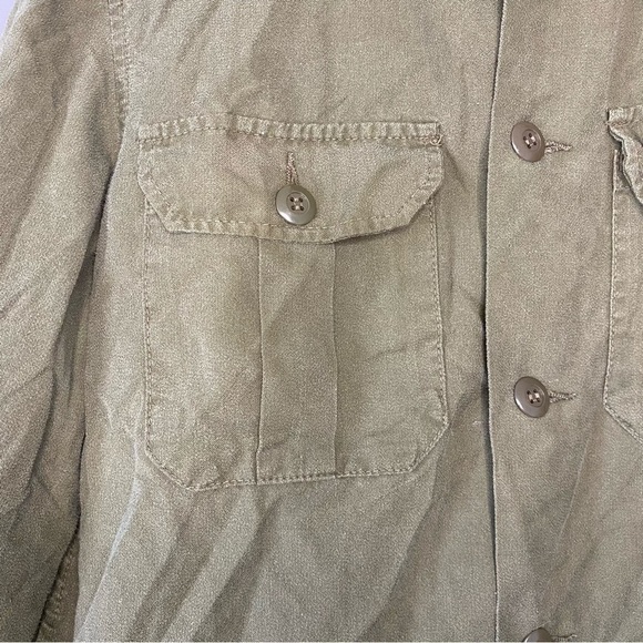90s Grunge Army Shirt Green Military Surplus Combat Utility Top - Picture 8 of 8